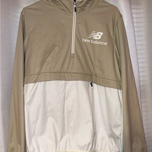 New Balance Beige and White Half-Zip Pullover